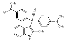 bis(4-n,n-dimethyl aminophenyl)-(2-methyl indol-3-yl)acetonitrile Structure