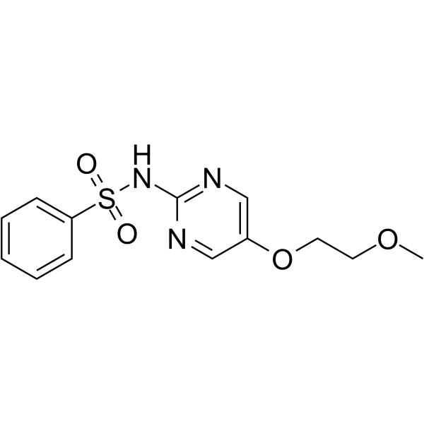 N-[5-(2-methoxyethoxy)-2-pyrimidinyl]benzenesulphonamide structure