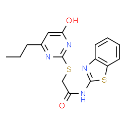 N-(1,3-benzothiazol-2-yl)-2-[(4-hydroxy-6-propylpyrimidin-2-yl)sulfanyl]acetamide结构式