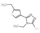 4-乙基-5-(5-乙基噻吩-3-基)-4H-1,2,4-噻唑-3-硫醇结构式