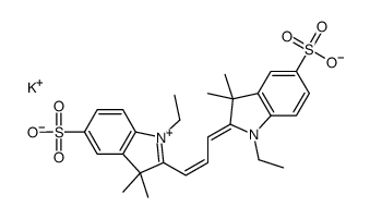 potassium,(2E)-1-ethyl-2-[(E)-3-(1-ethyl-3,3-dimethyl-5-sulfonatoindol-1-ium-2-yl)prop-2-enylidene]-3,3-dimethylindole-5-sulfonate Structure