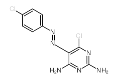 6-chloro-5-(4-chlorophenyl)diazenyl-pyrimidine-2,4-diamine结构式