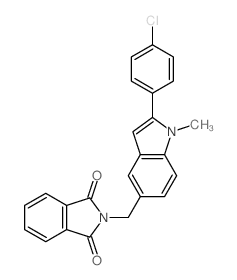 1H-Isoindole-1,3(2H)-dione,2-[[2-(4-chlorophenyl)-1-methyl-1H-indol-5-yl]methyl]- Structure