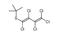(3E)-1,1,2,3,4-Pentachloro-4-[(2-methyl-2-propanyl)sulfanyl]-1,3- butadiene结构式