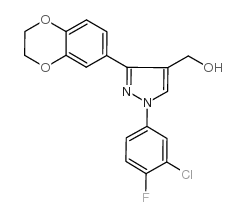 (1-(3-chloro-4-fluorophenyl)-3-(2,3-dihydrobenzo[b][1,4]dioxin-7-yl)-1h-pyrazol-4-yl)methanol Structure