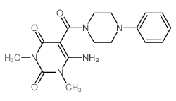 2,4(1H,3H)-Pyrimidinedione,6-amino-1,3-dimethyl-5-[(4-phenyl-1-piperazinyl)carbonyl]- picture
