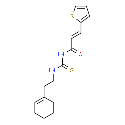 (2E)-N-{[2-(cyclohex-1-en-1-yl)ethyl]carbamothioyl}-3-(thiophen-2-yl)prop-2-enamide Structure