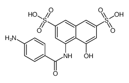 4-[(4-aminobenzoyl)amino]-5-hydroxynaphthalene-2,7-disulphonic acid结构式