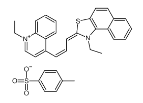 1-ethyl-2-[3-(1-ethyl-1H-quinolin-4-ylidene)-1-propenyl]naphtho[1,2-d]thiazolium toluene-p-sulphonate结构式