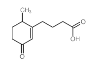 4-(6-methyl-3-oxo-1-cyclohexenyl)butanoic acid structure