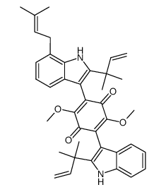 7'-(3-Methyl-2-butenyl)-2',2''-bis(1,1-dimethyl-2-propenyl)asterriquinone D Structure