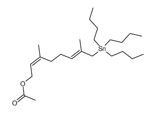 (2Z,6E)-3,7-dimethyl-8-(tributylstannyl)octa-2,6-dien-1-yl acetate Structure