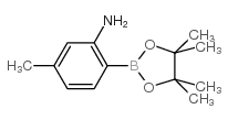5-甲基-2-(4,4,5,5-四甲基-1,3,2-二氧硼杂环戊烷-2-基)苯胺结构式