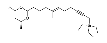 ((E)-10-((4S,6S)-4,6-dimethyl-1,3-dioxan-2-yl)-7-methyldec-6-en-2-yn-1-yl)triethylsilane结构式