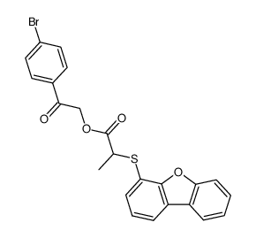 p-bromophenacyl ester of dextrorotatory α-(4-dibenzofurylthio)-propionic acid结构式