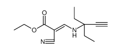 2-Propenoic acid, 2-cyano-3-[(1,1-diethyl-2-propyn-1-yl)amino]-, ethyl ester结构式