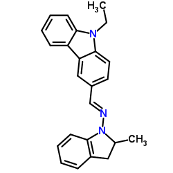 N-[(9-乙基咔唑-3-基)亚甲基]-2-甲基-1-二氢吲哚胺结构式