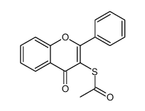 S-(4-oxo-2-phenylchromen-3-yl) ethanethioate Structure