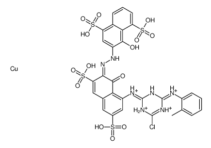 (3E)-5-[[4-chloro-6-(2-methylanilino)-1,3,5-triazin-2-yl]amino]-3-[(1-hydroxy-4,8-disulfonaphthalen-2-yl)hydrazinylidene]-4-oxonaphthalene-2,7-disulfonic acid,copper,hydron Structure