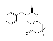 3-benzyl-7,7-dimethyl-6,8-dihydrochromene-2,5-dione Structure