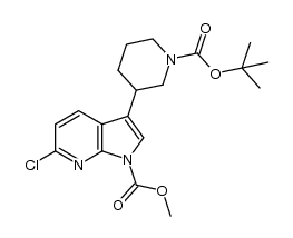methyl 3-(1-(tert-butoxycarbonyl)piperidin-3-yl)-6-chloro-1H-pyrrolo[2,3-b]pyridine-1-carboxylate Structure