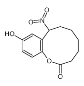 10-hydroxy-8-nitro-3,4,5,6,7,8-hexahydro-1-benzoxecin-2-one结构式