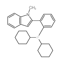 2-[2-(二环己基膦基)苯基]-1-甲基-1H-吲哚结构式