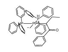 cis-[Pt(PPh3)2(CH3)(C6H5COCHCH2CH3)]结构式
