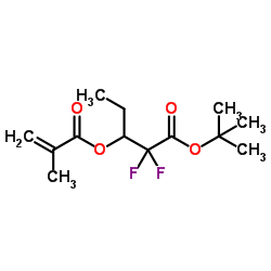 2,2-二氟-3-[(2-甲基-1-氧代-2-丙烯-1-基)氧基]戊酸叔丁酯结构式