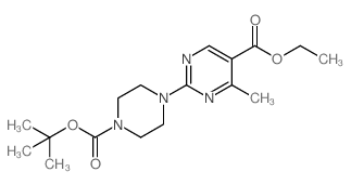 2-(4-(叔丁氧基羰基)哌嗪-1-基)-4-甲基嘧啶-5-羧酸乙酯结构式