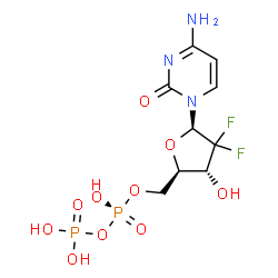 Cytidine 5'-(trihydrogen diphosphate), 2'-deoxy-2',2'-difluoro-结构式