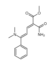 methyl 2-carbamoyl-5-dimethylamino-5-phenylpentane-2,4-dienoate Structure