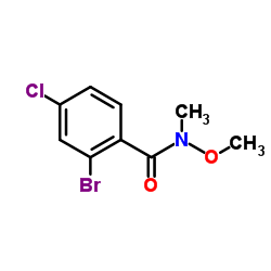 2-溴-4-氯-N-甲氧基-N-甲基苯甲酰胺结构式