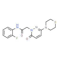 N-(2-fluorophenyl)-2-[6-oxo-3-(thiomorpholin-4-yl)pyridazin-1(6H)-yl]acetamide Structure
