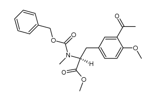 3-acetyl-N,O-dimethyl-N-[(phenylmethoxy)carbonyl]-L-tyrosine methyl ester Structure