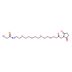 丙烯酸琥珀酰亚胺-四聚乙二醇-氯乙酰胺结构式