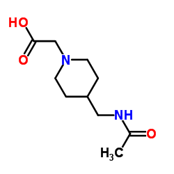 [4-(Acetamidomethyl)-1-piperidinyl]acetic acid Structure