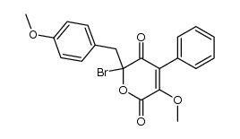 6-bromo-3-methoxy-6-(4-methoxybenzyl)-4-phenylpyran-2,5-dione结构式