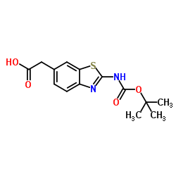 [2-({[(2-Methyl-2-propanyl)oxy]carbonyl}amino)-1,3-benzothiazol-6-yl]acetic acid Structure
