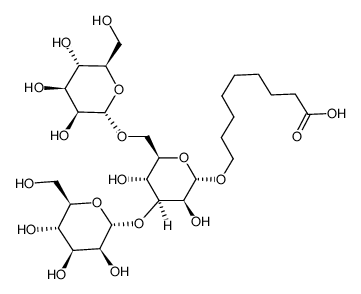 Nonanoic acid, 9-(O-.alpha.-D-mannopyranosyl-(1.?3)-O-.alpha.-D-mannopyranosyl-(1?6)-.alpha.-D-mannopyranosyl)oxy- Structure