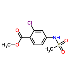 2-氯-4-(甲基磺酰氨基)苯甲酸甲酯结构式
