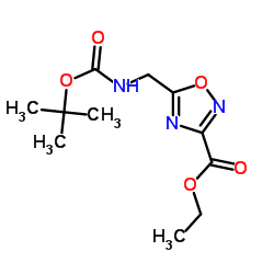5-((叔丁氧基羰基氨基)甲基)-1,2,4-噁二唑-3-羧酸乙酯结构式