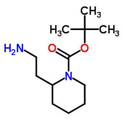 1-叔丁氧羰基-2-(氨基乙基)哌啶结构式
