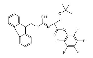 Pentafluorophenyl N-[(9H-fluoren-9-ylmethoxy)carbonyl]-O-(2-methy l-2-propanyl)-D-serinate结构式