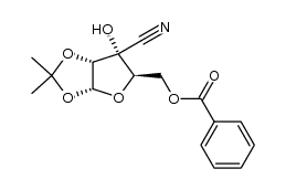 ((3aR,5R,6R,6aR)-6-cyano-6-hydroxy-2,2-dimethyltetrahydrofuro[2,3-d][1,3]dioxol-5-yl)methyl benzoate结构式