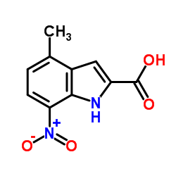 4-甲基-7-硝基-1H-吲哚-2-羧酸结构式