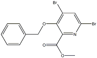 3-(苄氧基)-4,6-二溴吡啶甲酸甲酯结构式