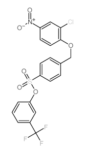 2-chloro-4-nitro-1-[[4-[3-(trifluoromethyl)phenoxy]sulfonylphenyl]methoxy]benzene structure