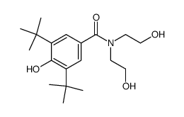 N,N-bis-(2-hydroxyethyl)-3,5-bis-(1,1-dimethyl ethyl)-4-hydroxybenzenecarboxamide结构式