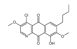 7-butyl-4-chloro-9-hydroxy-3,8-dimethoxy-benzo[g]quinoline-5,10-dione结构式